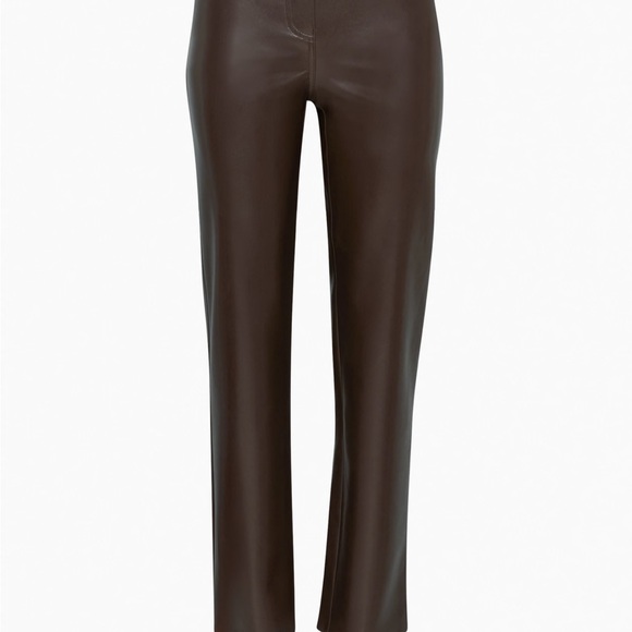 Aritzia Wilfred the Melina Hugh waste brown leather pants size 6 - Picture 8 of 11